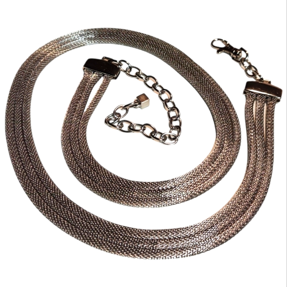 BELT SILVER TONE RAVE INDUSTRIAL CHAIN BELT
